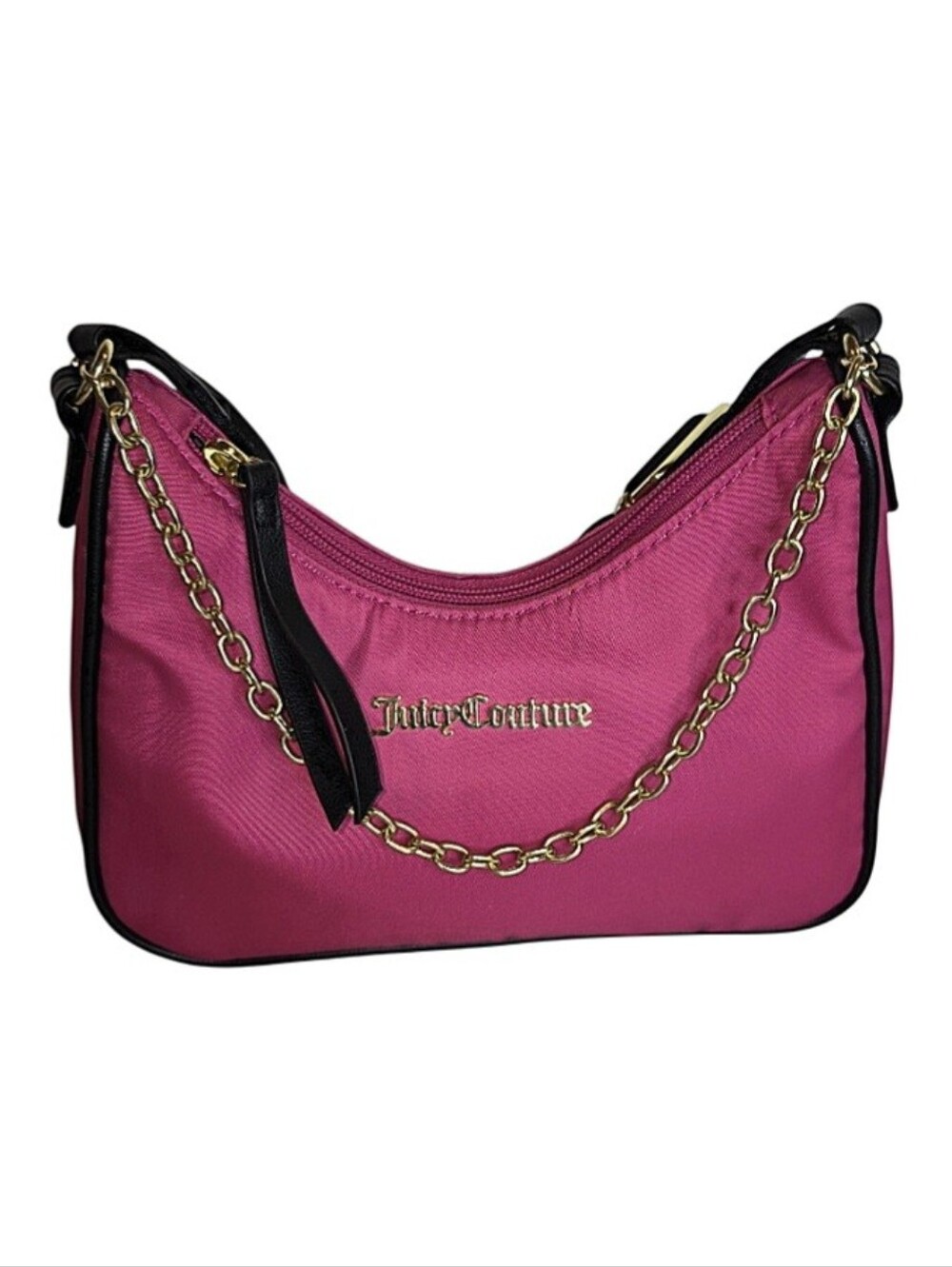 Juicy Couture Chains in Love Nylon Crossbody Shoulder Bag in Hot Pink